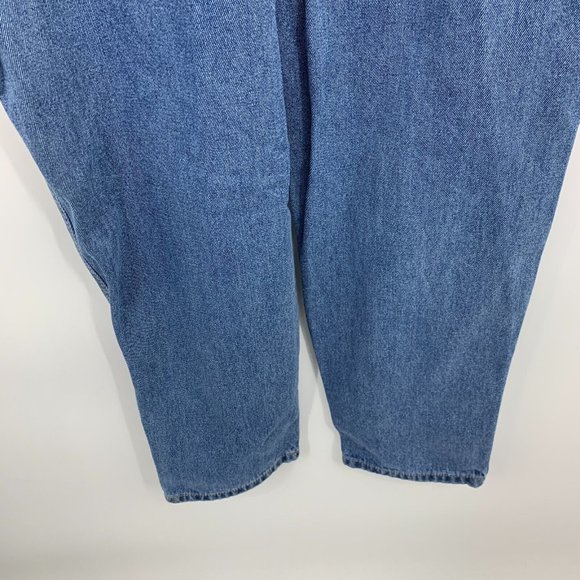 Arizona Denim Overalls Blue Distressed Straight Leg Jeans - Picture 9 of 9
